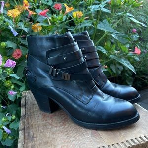 💵📉 Rud by Rudsak Strappy Leather Heel Ankle Booties Size 40